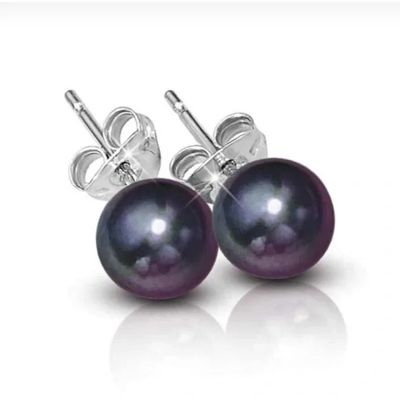 Danbury Mint Black Pearl Necklace Classic Elegance - Picture 2 of 7